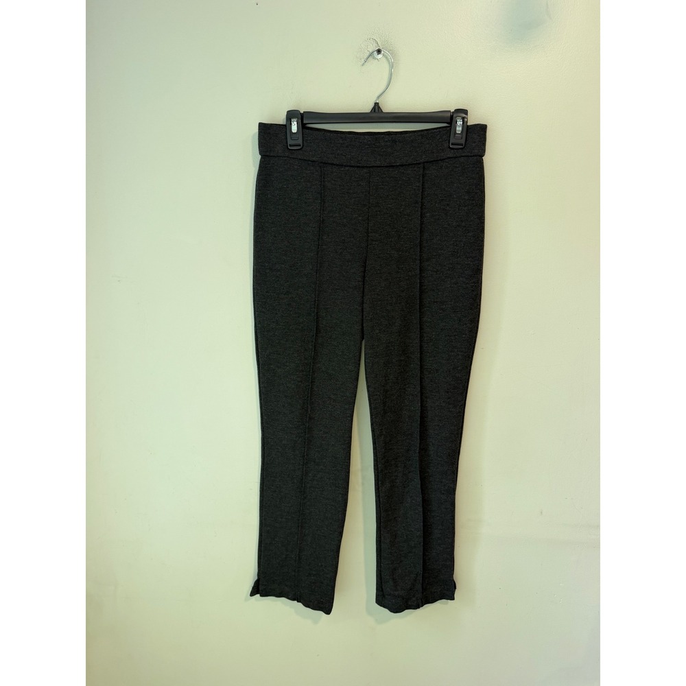 Christian Siriano New York Womens Gray Pintuck Ponte Knit Cropped Pants Size M